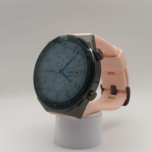 Smartwatch DT3 Pro Max rosado con pantalla táctil y correa de silicona